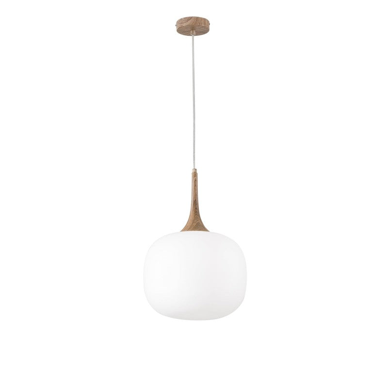 SOSPENSIONE JAIPUR BIANCA/LEGNO 1XE27 30X30X150CM